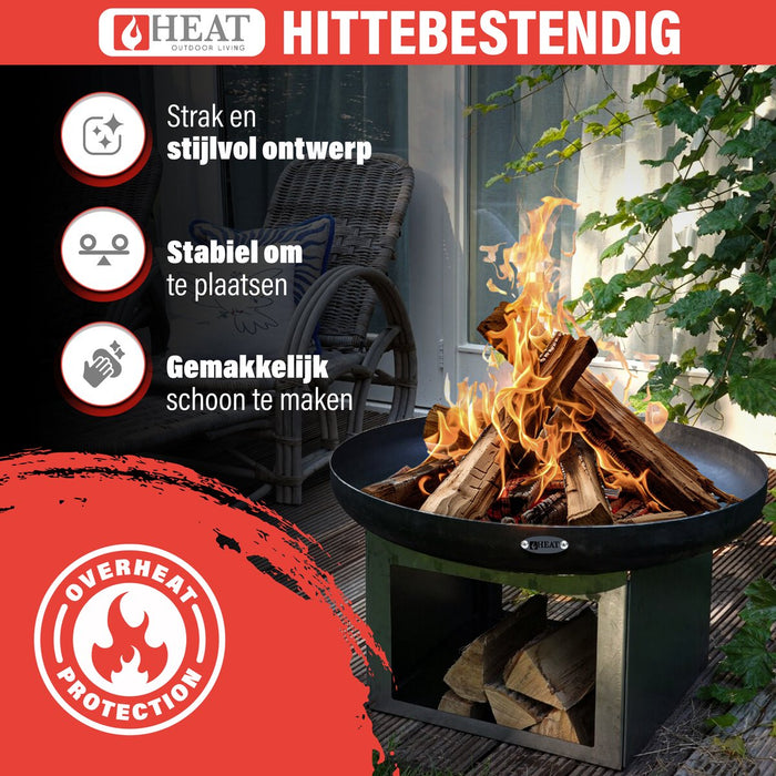 HEAT Vuurschaal Fresvik met Houtopslag