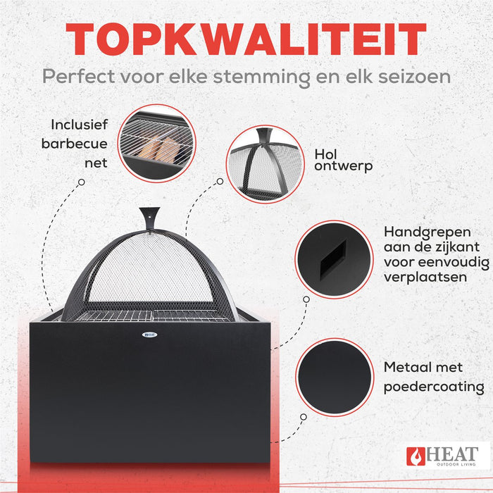 HEAT Vuurkorf 3 in 1 (Vuurkorf + BBQ+ Tafel)