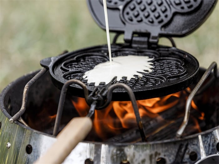 Petromax Gietijzeren Wafelijzer - met draaiframe