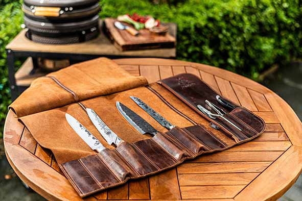 Forged Essentials messen foudraal leder 16 x 43 x h4cm