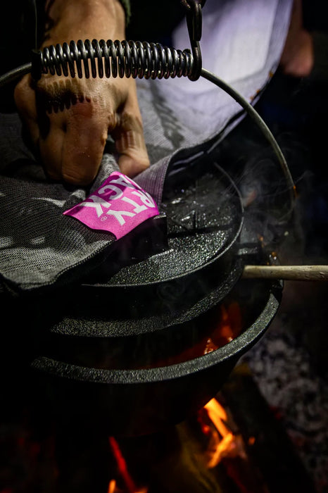 DIRTY JACK doek Charcoal - roze pink label