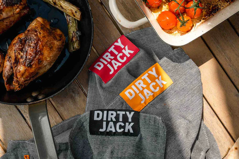 DIRTY JACK doek Charcoal - oranje label