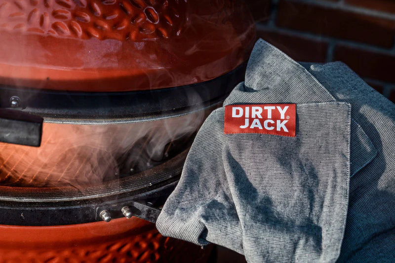DIRTY JACK doek Charcoal - rood label (kleur = Kamado Joe)