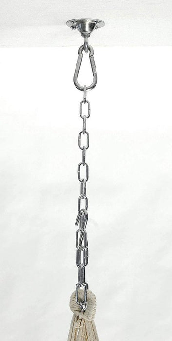 Power hook met ketting voor hangstoelen in houten balk