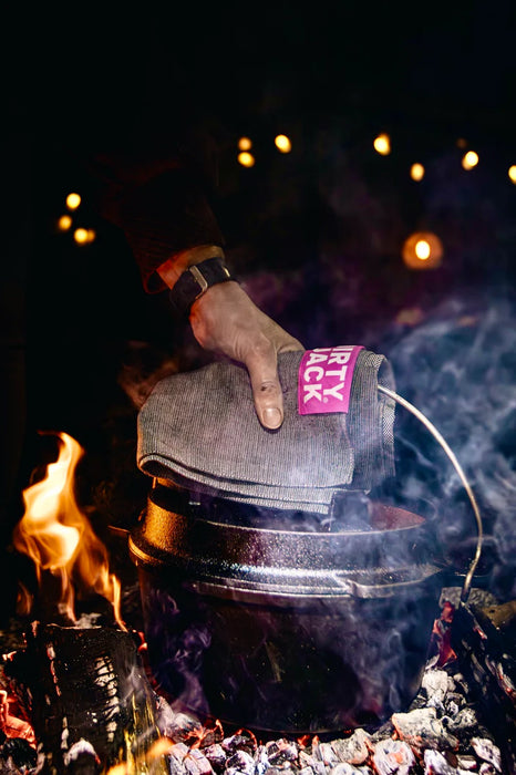 DIRTY JACK doek Charcoal - roze pink label