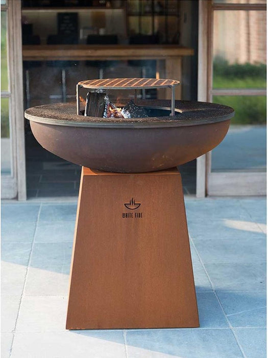 White Fire BBQ Barbecue/Vuurschaal Met Rooster