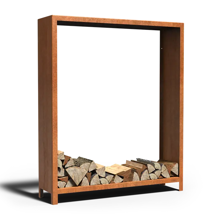 Houtopslag cortenstaal - 1500 x 400 x 1800 mm
