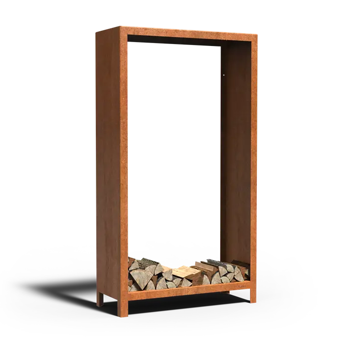Houtopslag cortenstaal - 1000 x 400 x 1800 mm