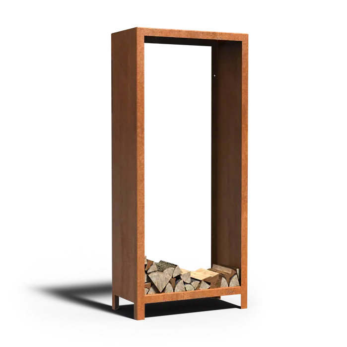 Houtopslag cortenstaal - 800 x 400 x 1800 mm