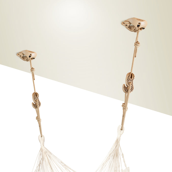 LA SIESTA® CasaMount 2-punts ophangset beige – voor hangmatten en hangstoelen