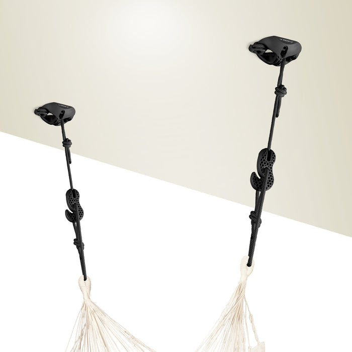 LA SIESTA CasaMount 2-punts ophangset Zwart – voor hangmatten en hangstoelen