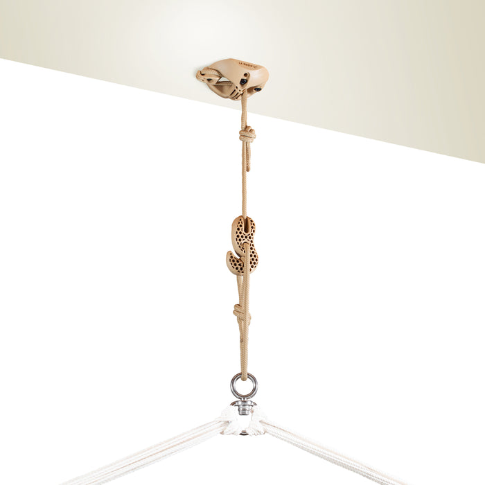 LA SIESTA® CasaMount 1-punts ophangset beige – voor hangstoelen aan plafond en balken
