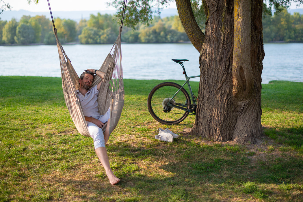 LA SIESTA Cumbia Outdoor Almond - Hangstoel - Weerbestendig - Comfort maat