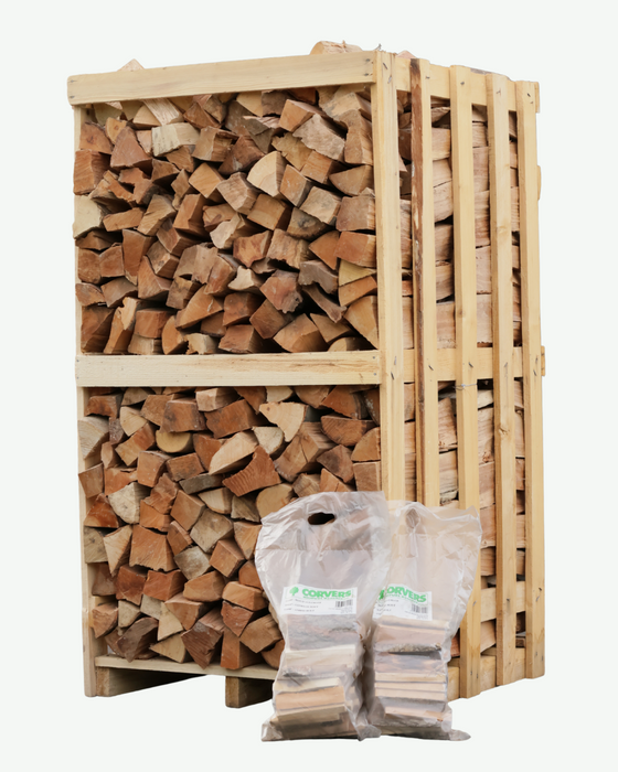 Brandhout beuk ovengedroogd Houtbox 1.8 m³ (blokken ca. 25-30 cm) -