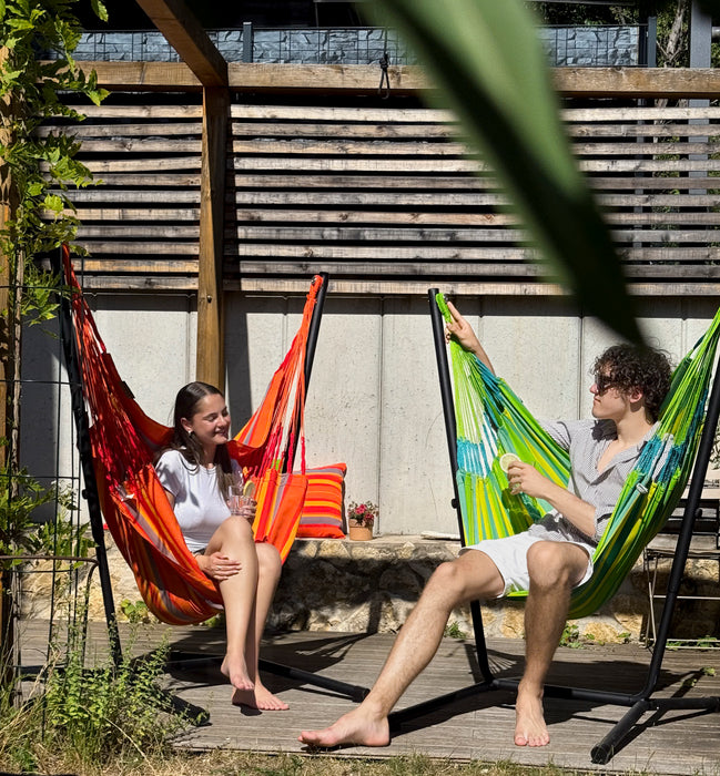 LA SIESTA Fiji Outdoor Lime - Hangstoel & Stand - Weerbestendig - Basic maat