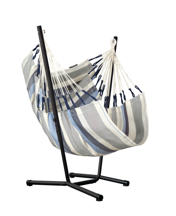 LA SIESTA Fiji Outdoor Sea Salt - Hangstoel & Stand - Weerbestendig - Basic maat