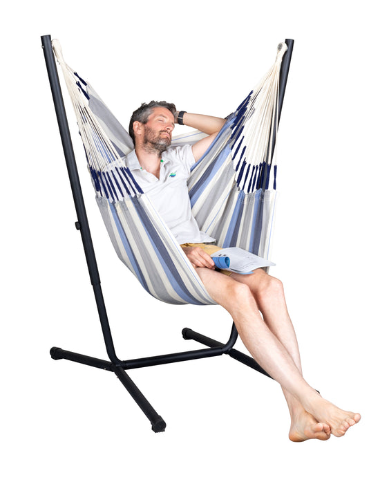 LA SIESTA Fiji Outdoor Sea Salt - Hangstoel & Stand - Weerbestendig - Basic maat