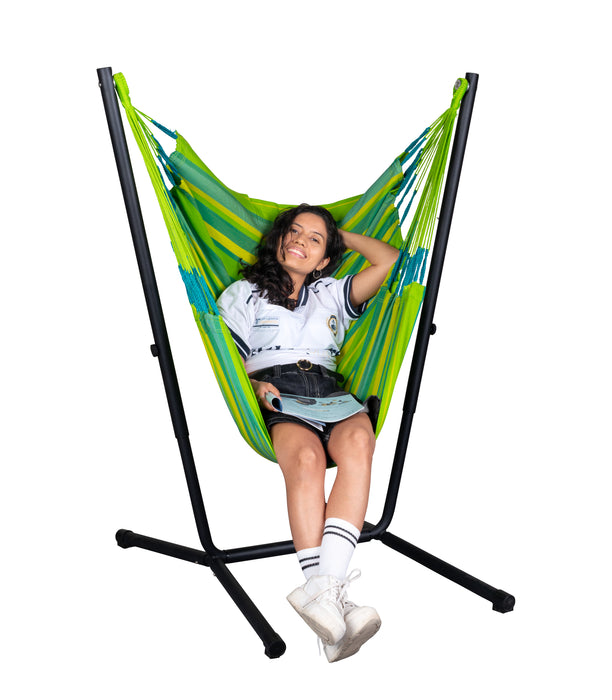 LA SIESTA Fiji Outdoor Lime - Hangstoel & Stand - Weerbestendig - Basic maat