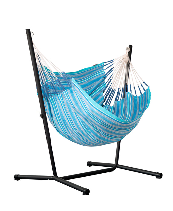 LA SIESTA Fiji Organic Azure - Hangstoel & Stand - Basis maat