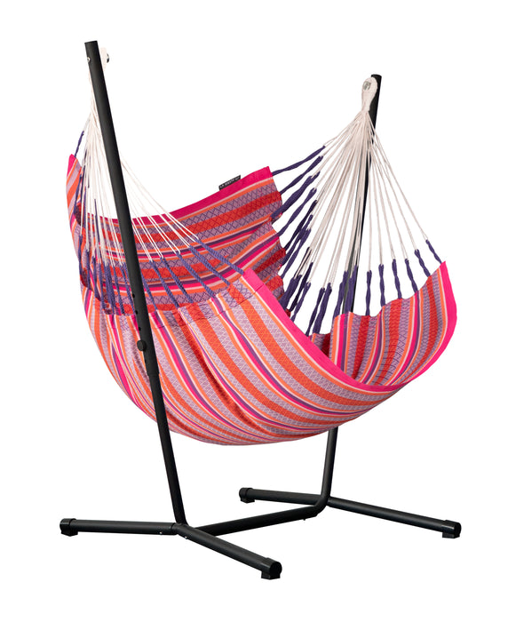 LA SIESTA Fiji Organic Flamingo - Hangstoel & Stand - Comfort maat
