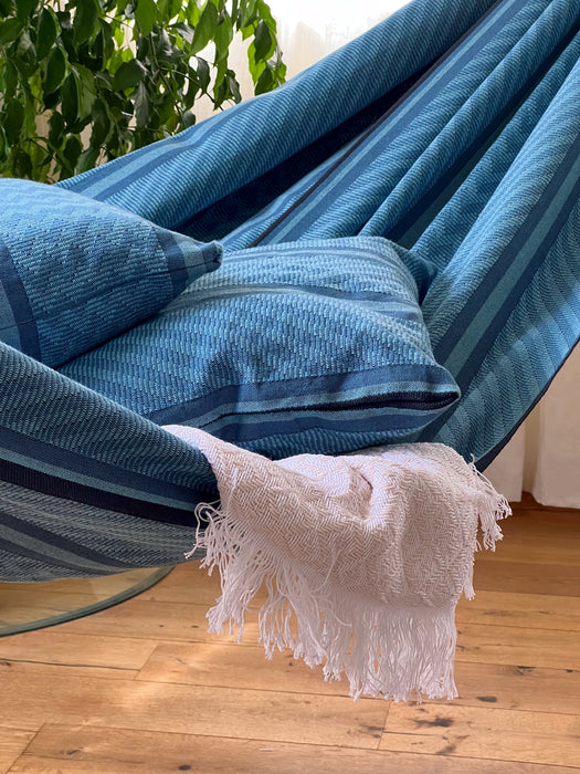 LA SIESTA Flora hangmat - Blauw Zebra - Dubbele maat