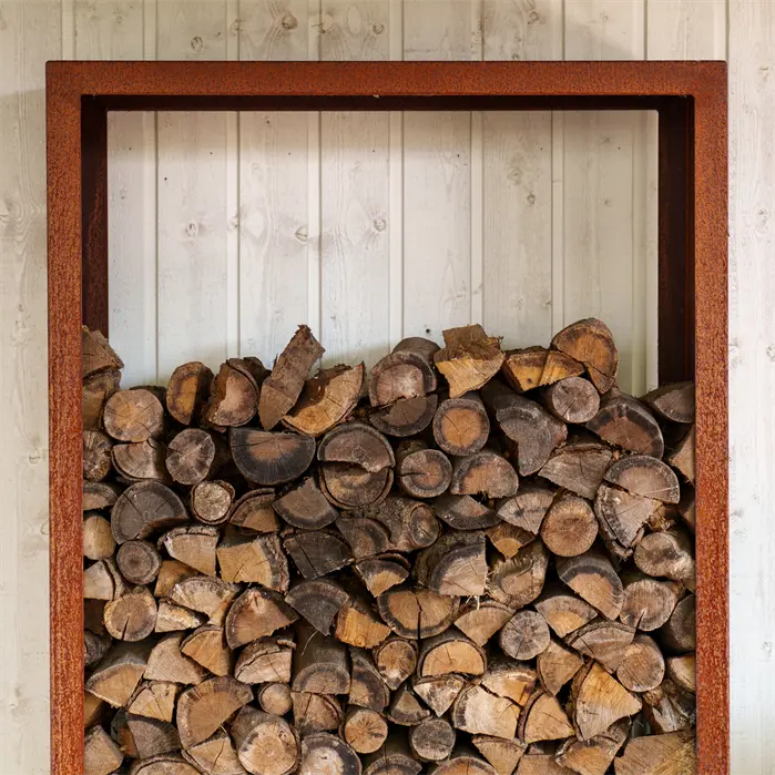 Houtopslag cortenstaal - 800 x 400 x 1800 mm