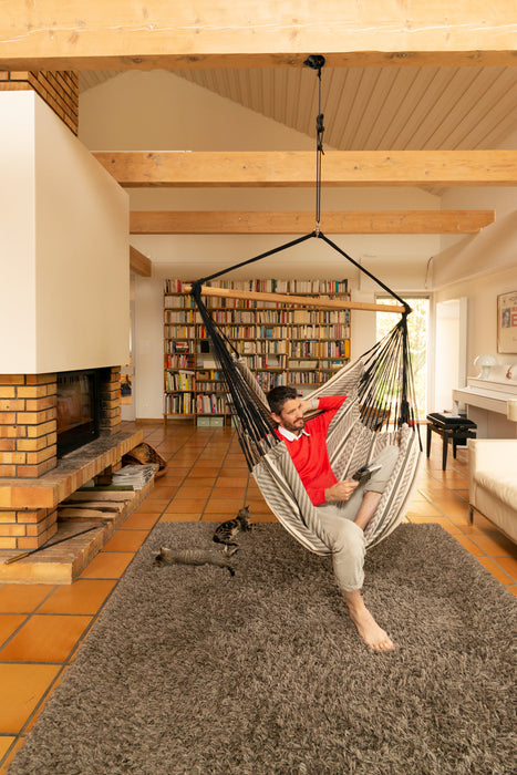 LA SIESTA® CasaMount 1-punts ophangset zwart – voor hangstoelen aan plafond en balken