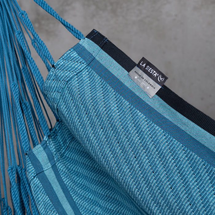 LA SIESTA Cumbia Organic Blue Zebra - Hangstoel - Comfort maat