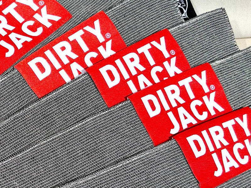 DIRTY JACK doek Charcoal - rood label (kleur = Kamado Joe)