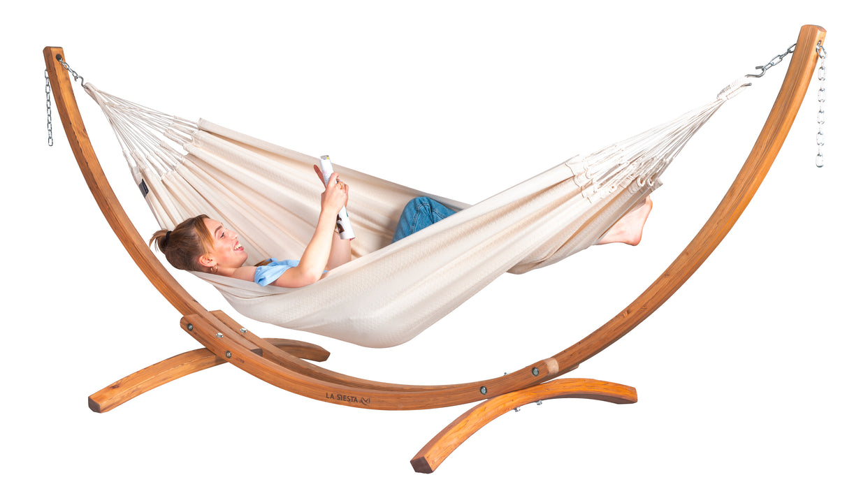 LA SIESTA Modesta hangmat - Weersbestendig - Latte - Enkele maat