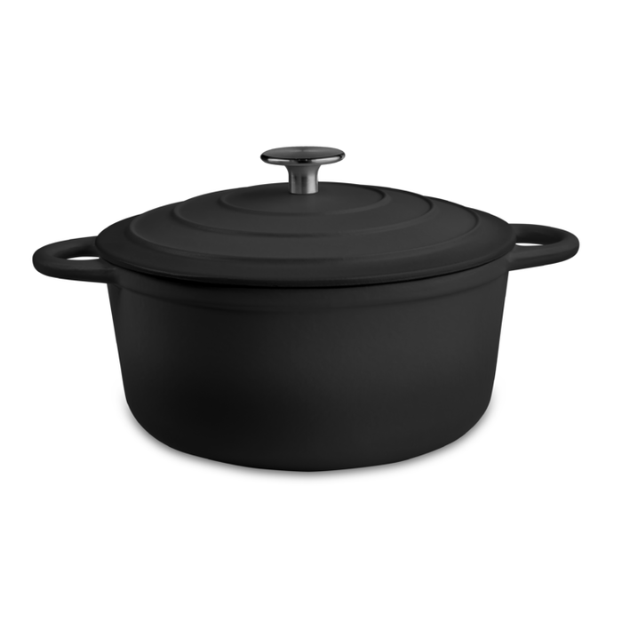 OUTR Round casserole satin black - 21 cm