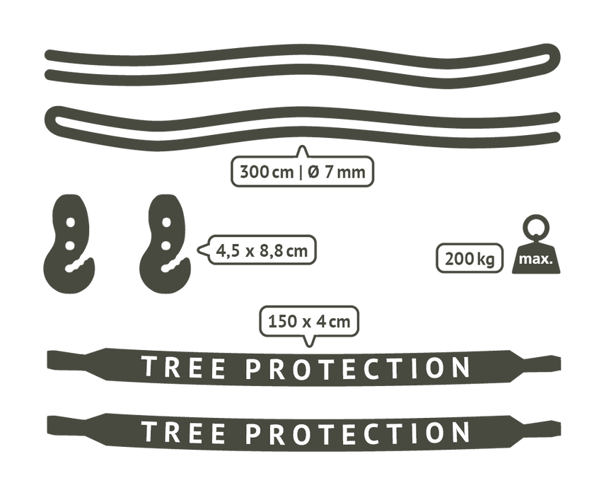 LA SIESTA® TreeMount 2-punts ophangset voor hangmatten en hangstoelen