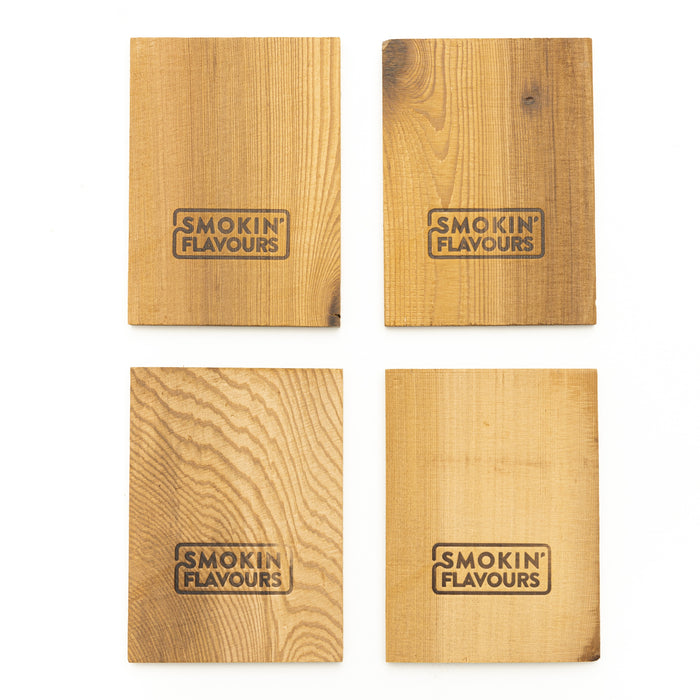 Smokin’ Flavours Cederhouten planken 4 stuks 15x11cm