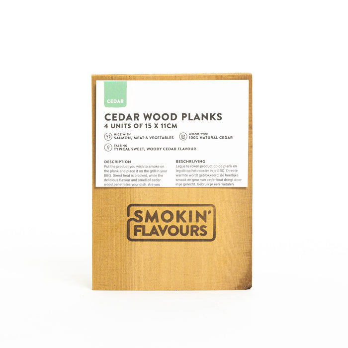 Smokin’ Flavours Cederhouten planken 4 stuks 15x11cm