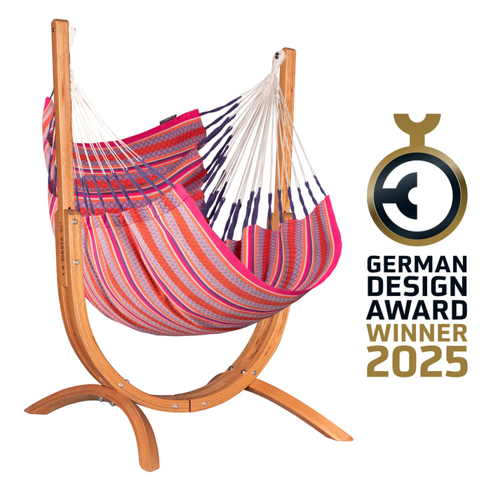 LA SIESTA Udine Organic Flamingo - Hangstoel & Stand - Comfort maat