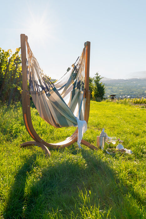 LA SIESTA Udine Outdoor Sea Salt- Hangstoel & Stand - Weerbestendig - Comfort maat