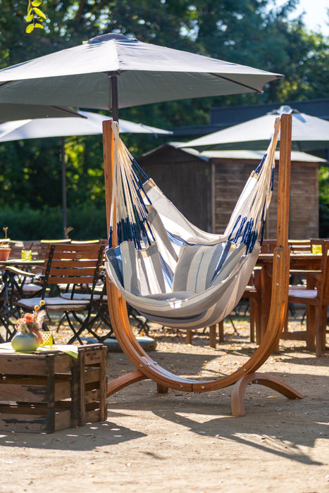 LA SIESTA Udine Outdoor Sea Salt- Hangstoel & Stand - Weerbestendig - Comfort maat