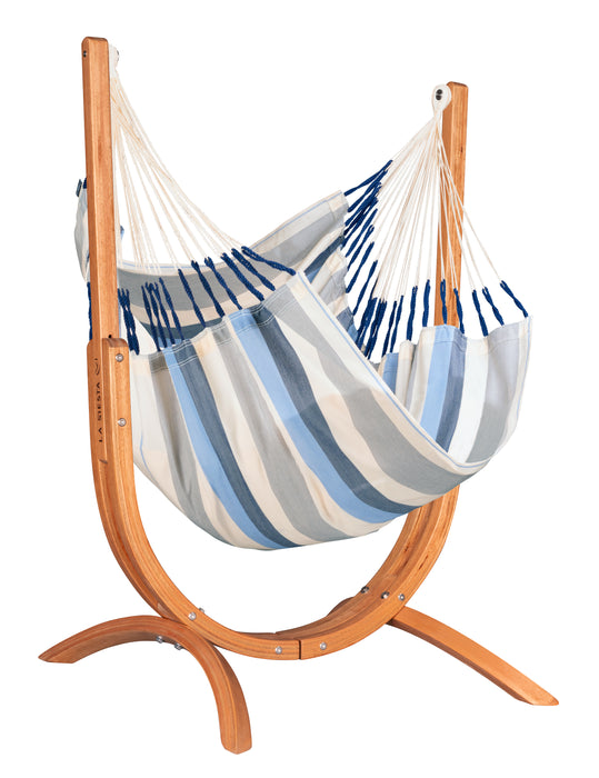 LA SIESTA Udine Outdoor Sea Salt- Hangstoel & Stand - Weerbestendig - Comfort maat