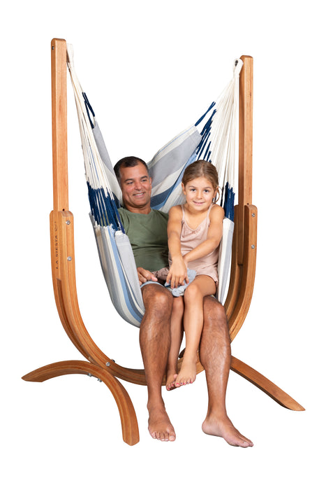 LA SIESTA Udine Outdoor Sea Salt- Hangstoel & Stand - Weerbestendig - Comfort maat