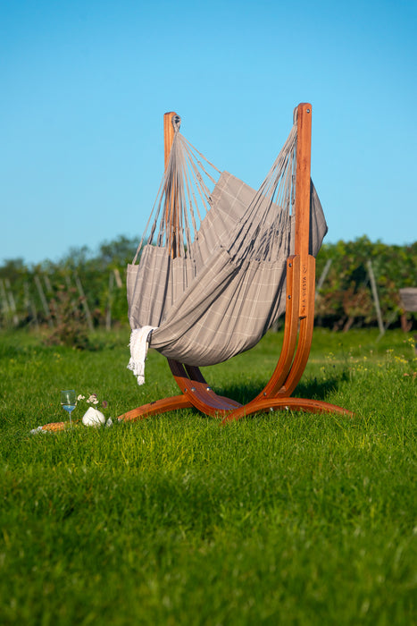 LA SIESTA Udine Outdoor Almond - Hangstoel & Stand - Weerbestendig - Comfort maat