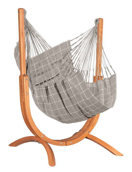 LA SIESTA Udine Outdoor Almond - Hangstoel & Stand - Weerbestendig - Comfort maat