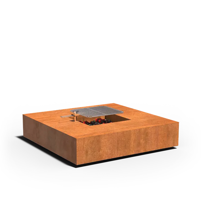 Vuurtafel Cortenstaal QUAD Met Grill