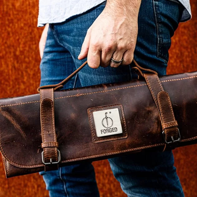 Forged Essentials messen foudraal leder 16 x 43 x h4cm