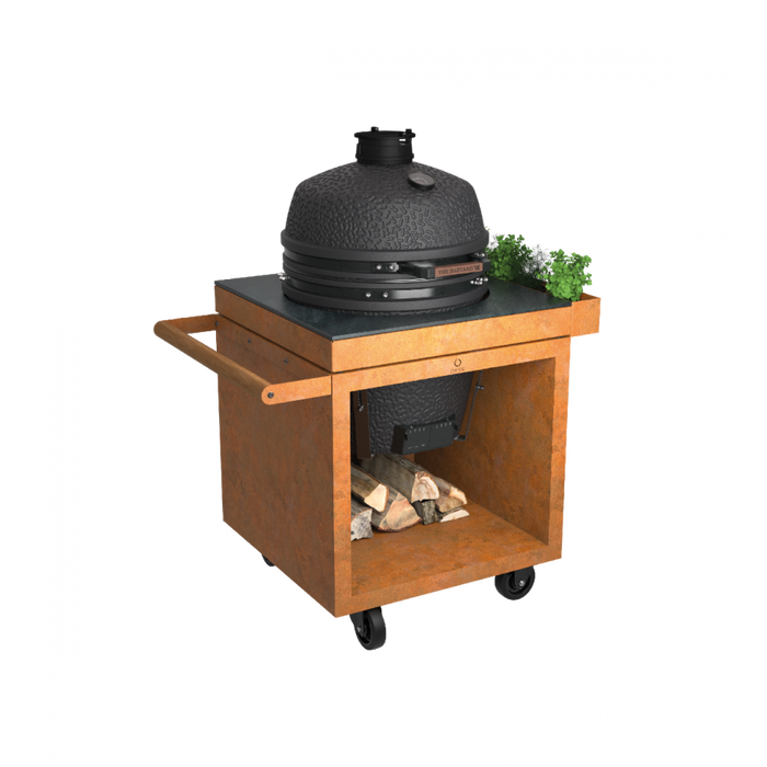 showroommodel: OFYR Kamado Tafel Corten 75 PRO+ Donker Grijs Keramiek excl. kamado