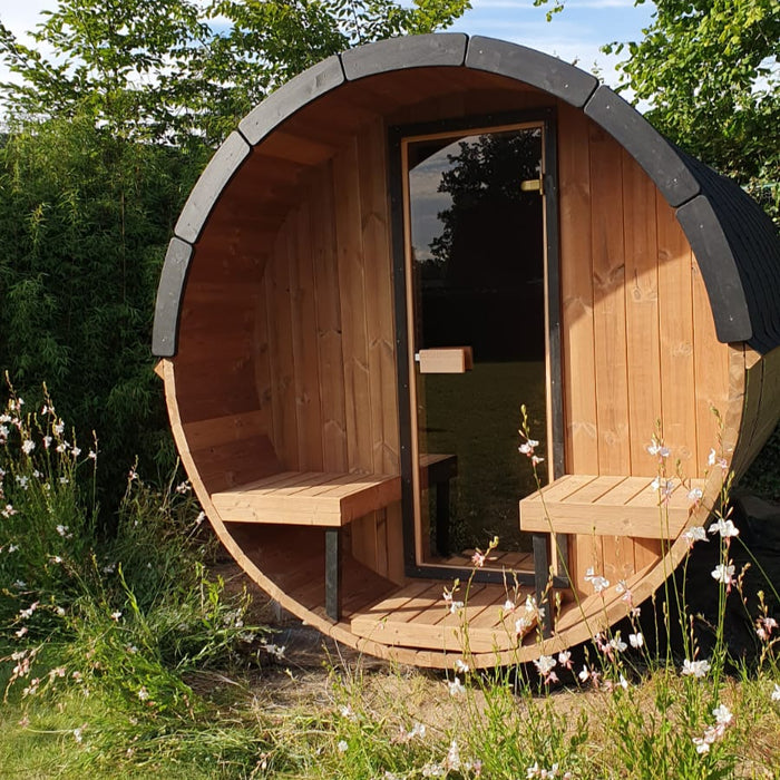 B-lazy Saunabarrel: diam: Ø205; lengte: 280 + balkon