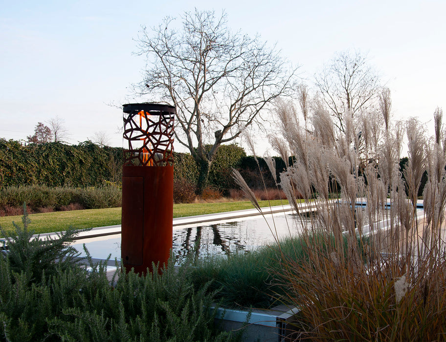 Pellet terrasverwarmer Core - cortenstaal