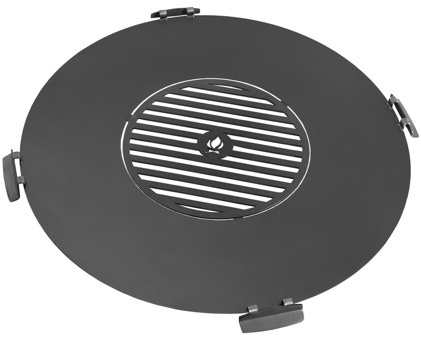Grillplaat met 4 handvatten dia - 78 cm met grillrooster 36 cm
